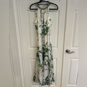 Teri Jon Green and White High Low Dress